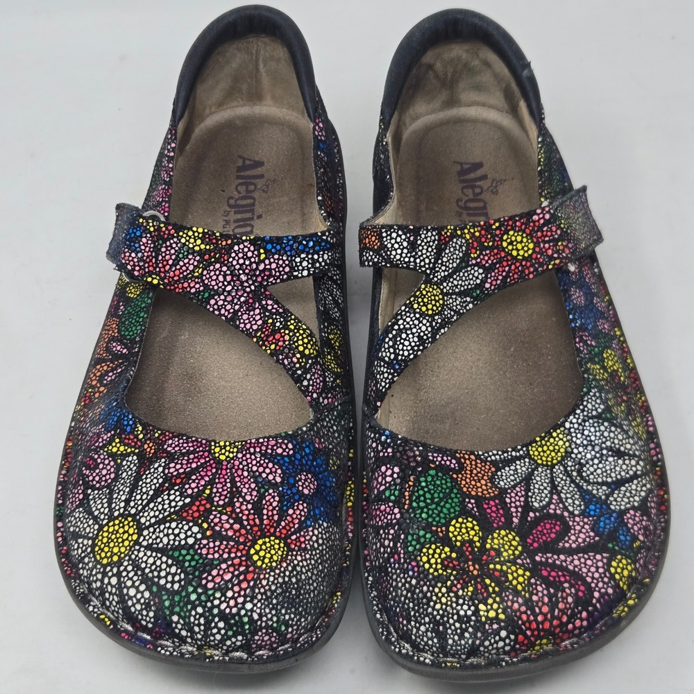 Alegria Dayna Floral Mosaic Mary Jane Shoes Womens 41 Leather Comfort DAY-564 - Picture 4 of 13